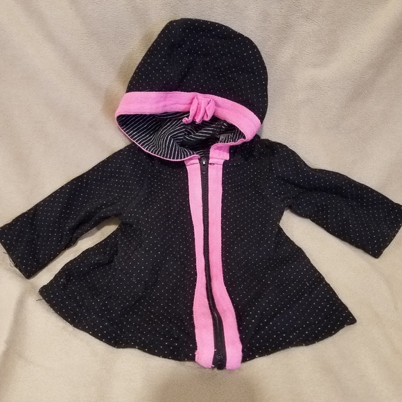 🎁SUPER COOL ZIP UP PUMA JACKET! BLACK & PINK. 3-6MON - Picture 6 of 9